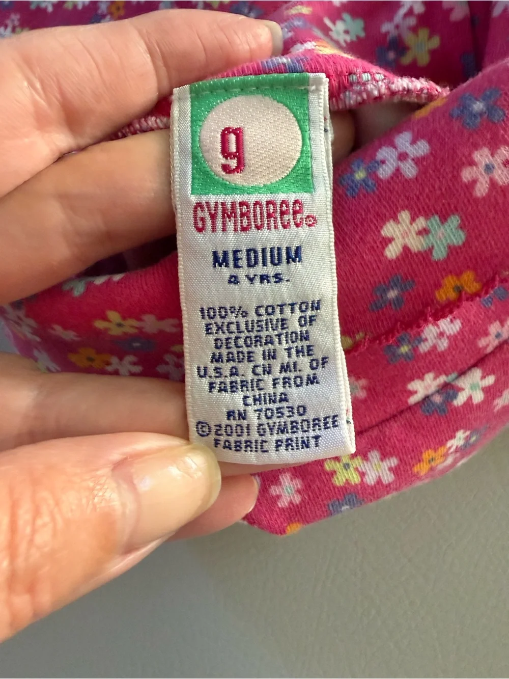 Vintage Gymboree 2001 Ditsy Floral Flower Power Pink Turtleneck Girls 4T USA